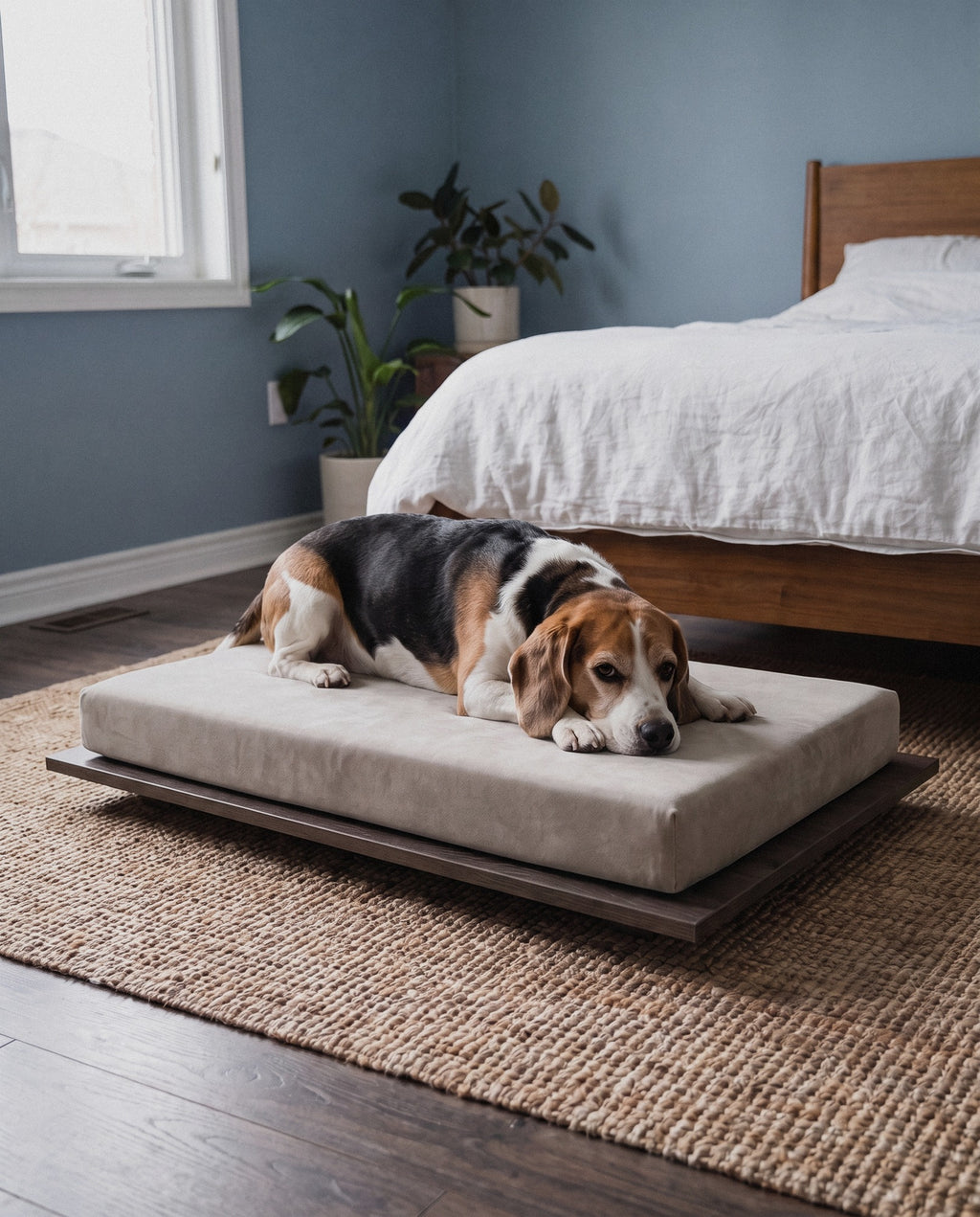 Dog on the Kumo orthopedic dog bed by Jeff&Co