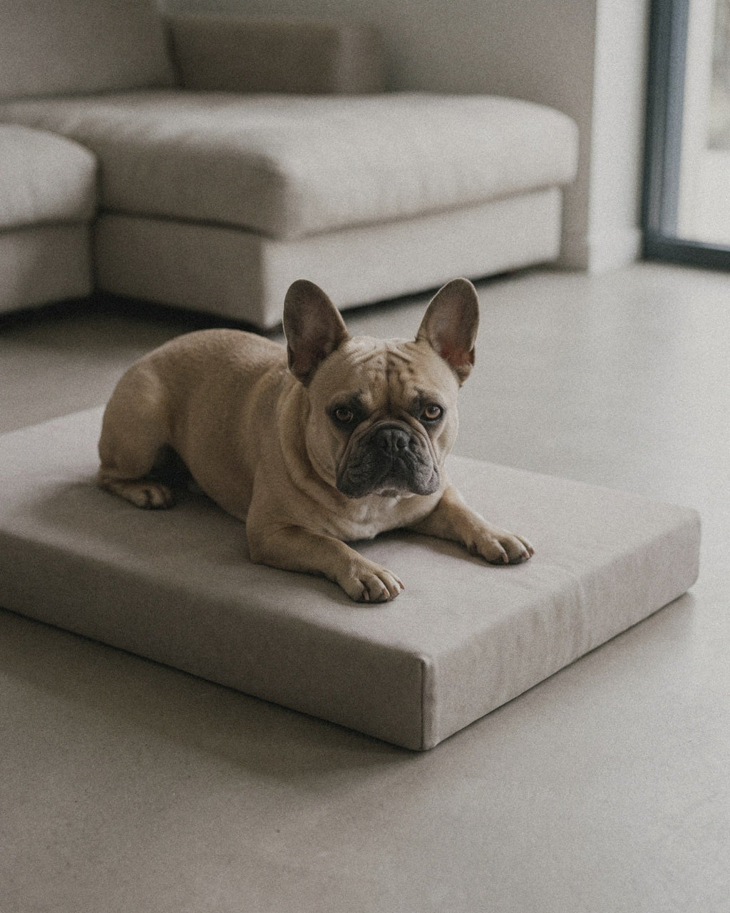 Dog on the Jeff&Co orthopedic mattress